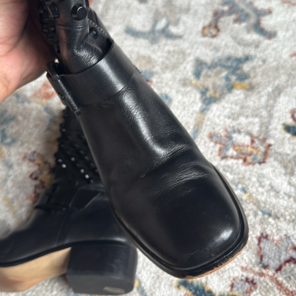 Michael Kors Bryan boots black leathered studded women’s size 5.5 - Picture 3 of 14
